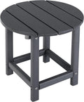 LZRS Round Adirondack Patio Side Table - Weather Resistant Grey