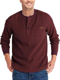 ZITY Long Sleeve Henley Waffle Thermal Pullover - Casual Warmth