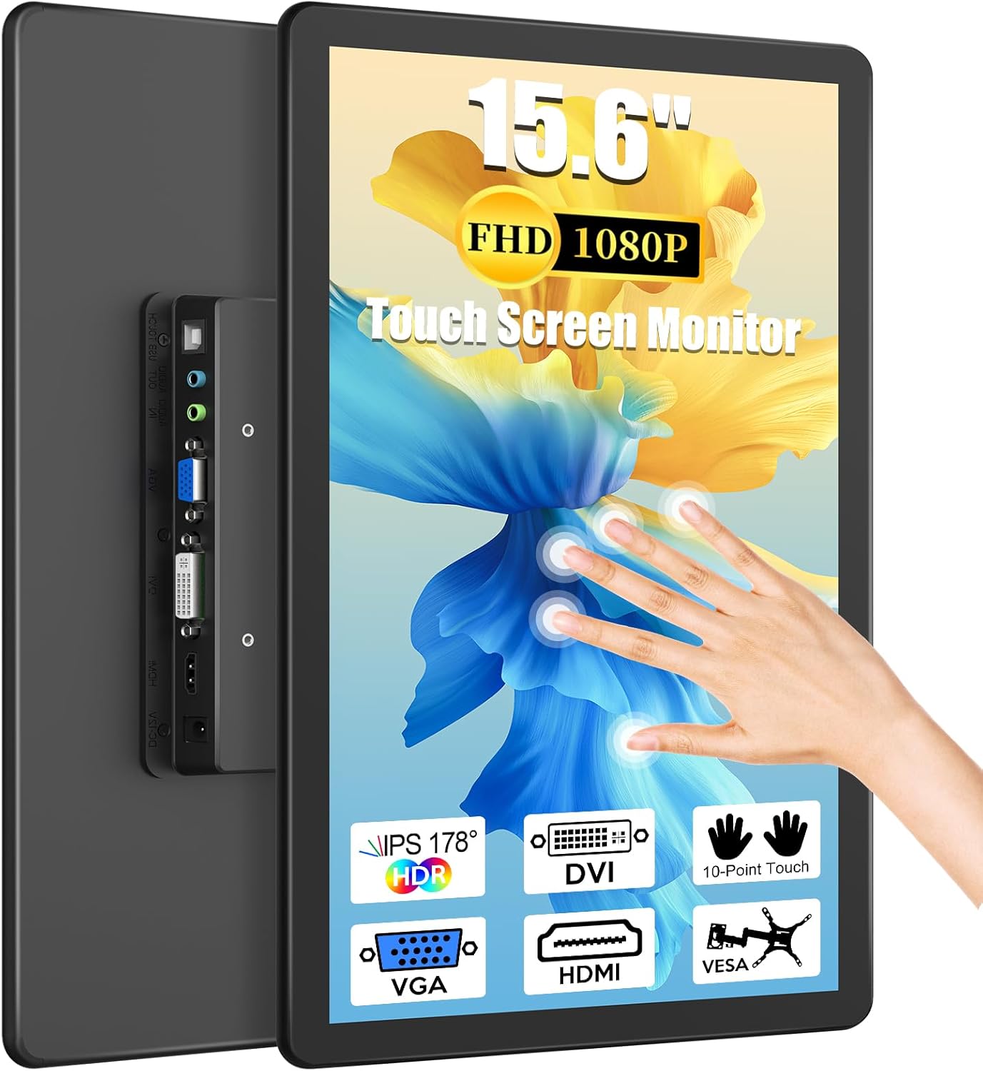 MAGEX 15.6 Touchscreen Monitor with HDMI VGA DVI and Remote