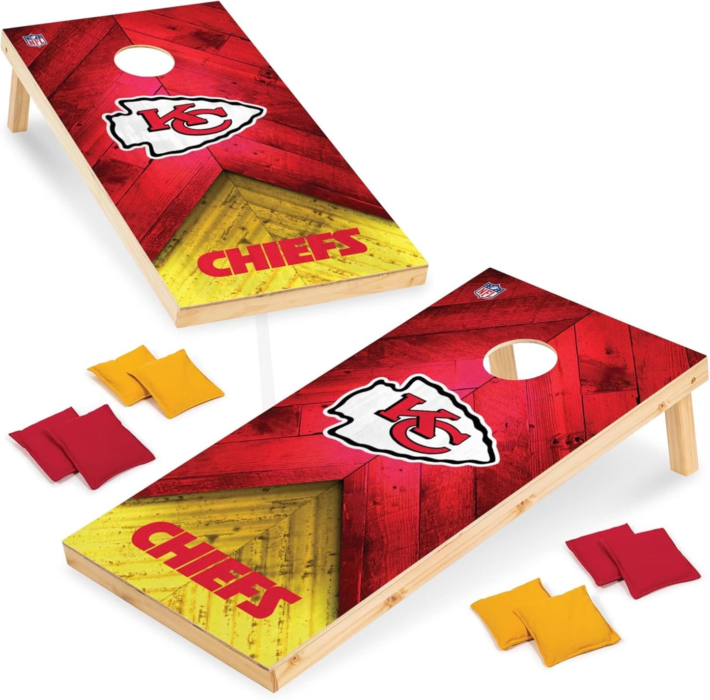 NFL Cornhole Set 2ft x 4ft Solid Wood with HD Team Graphics