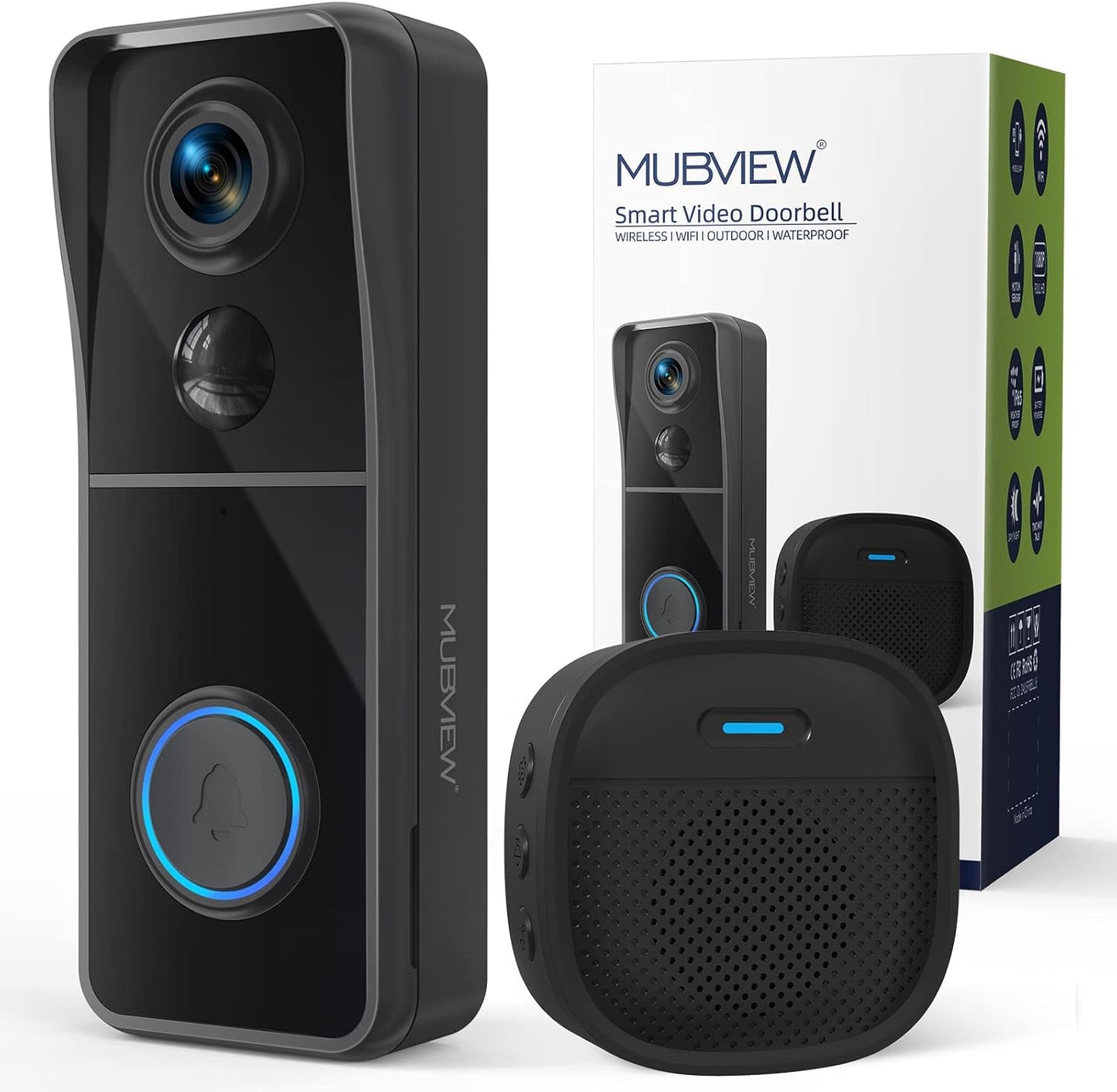 HD Wireless Doorbell Camera - No Subscription, Voice Changer, Motion Detection