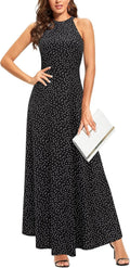Women's Summer 2025 Maxi Halter Dress Floral - Flowy Formal Fit