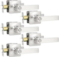 Brushed Nickel Privacy Door Handles - Modern Interior Levers