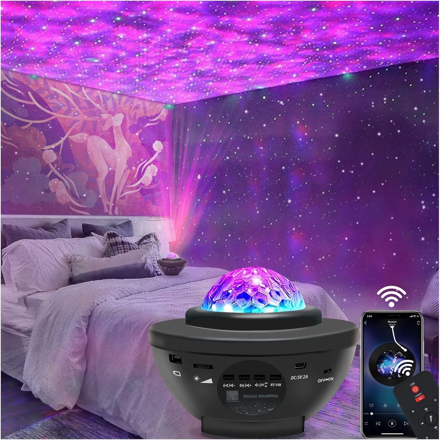 Bluetooth Galaxy Projector - Multicolor Night Light