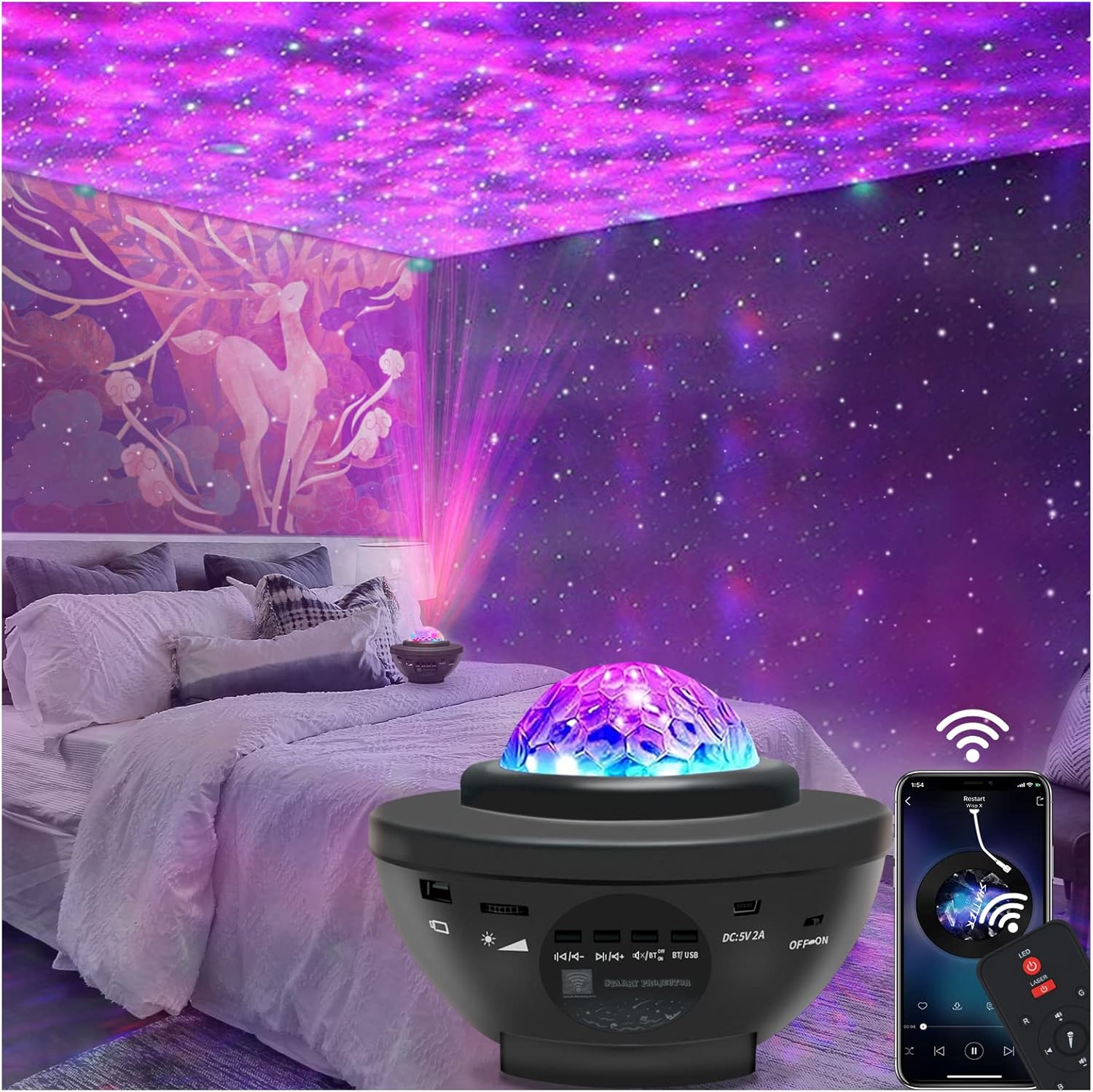 Bluetooth Galaxy Projector - Multicolor Night Light