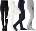 Girls Tights Toddler Cable Knit Cotton Footed Seamless 3/4 Pack