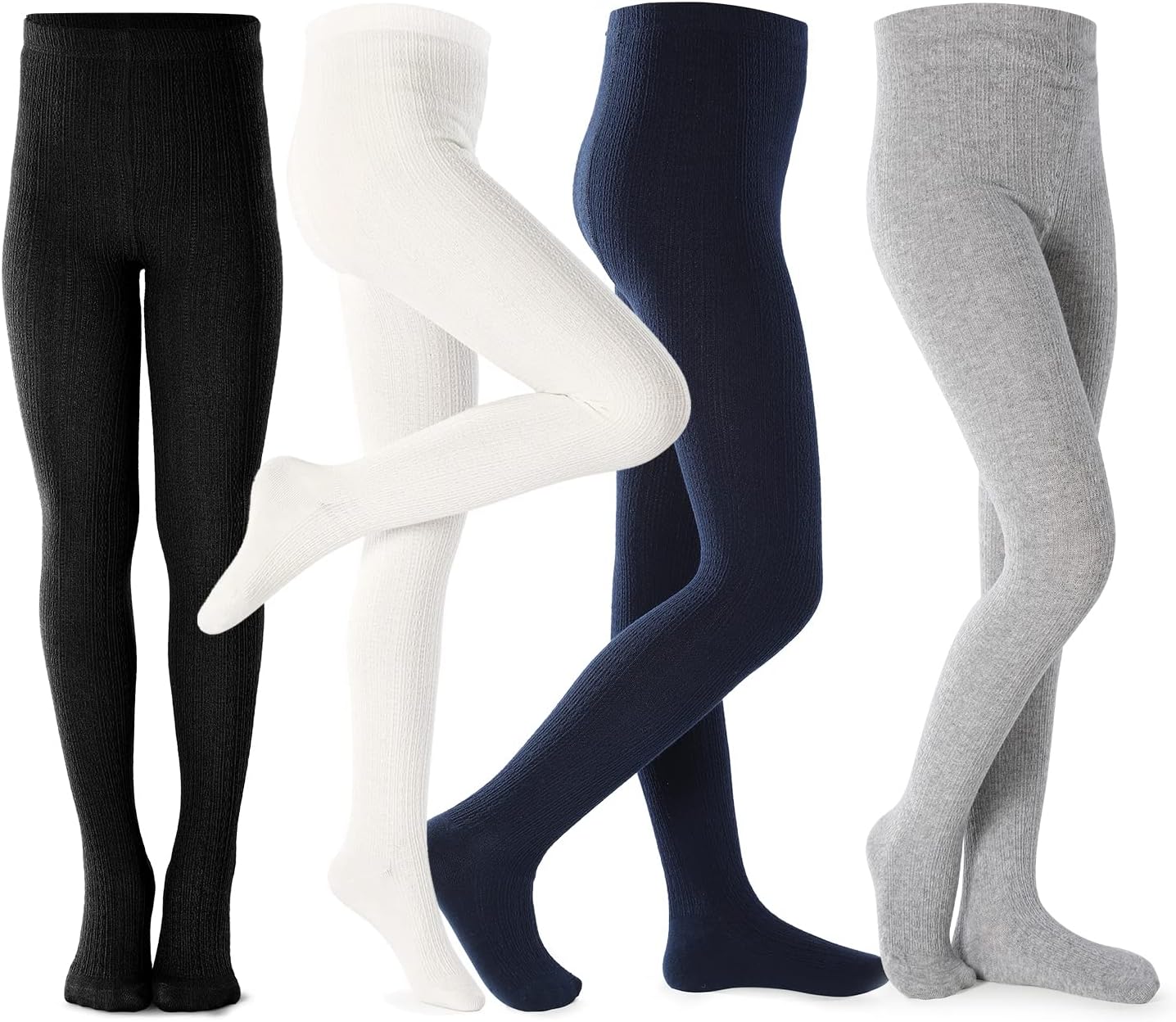 Girls Tights Toddler Cable Knit Cotton Footed Seamless Leggings