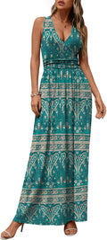 Elegant CATHY Women's Deep V Neck Maxi Dress for Summer Style