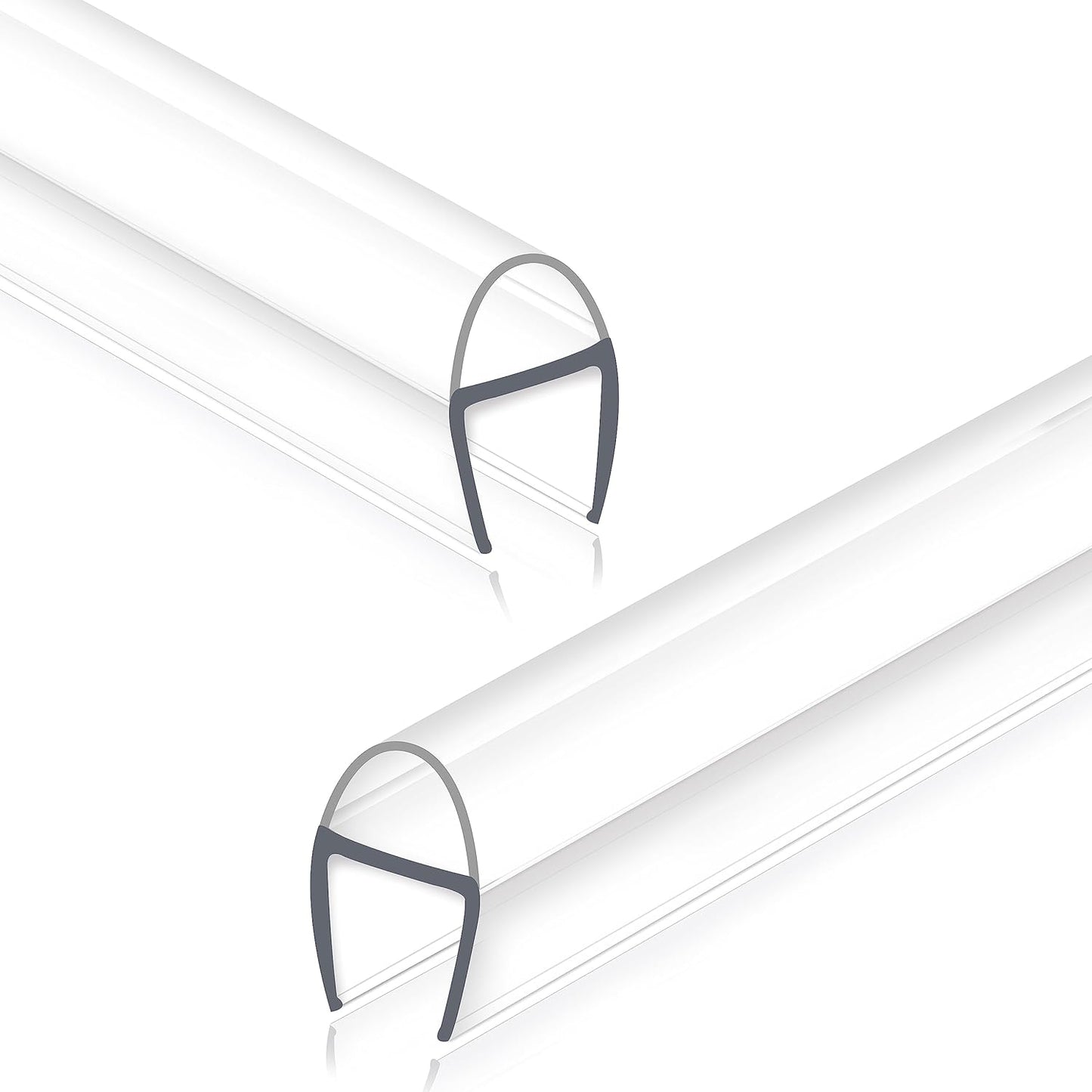 Frameless Shower Door Seal for 3/8 Inch Glass - 2 Pack