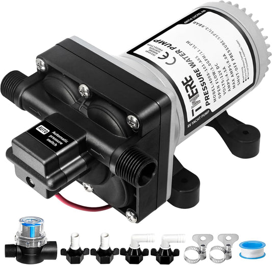 4008-101-A65 RV Water Pump with Strainer for Quiet Operation