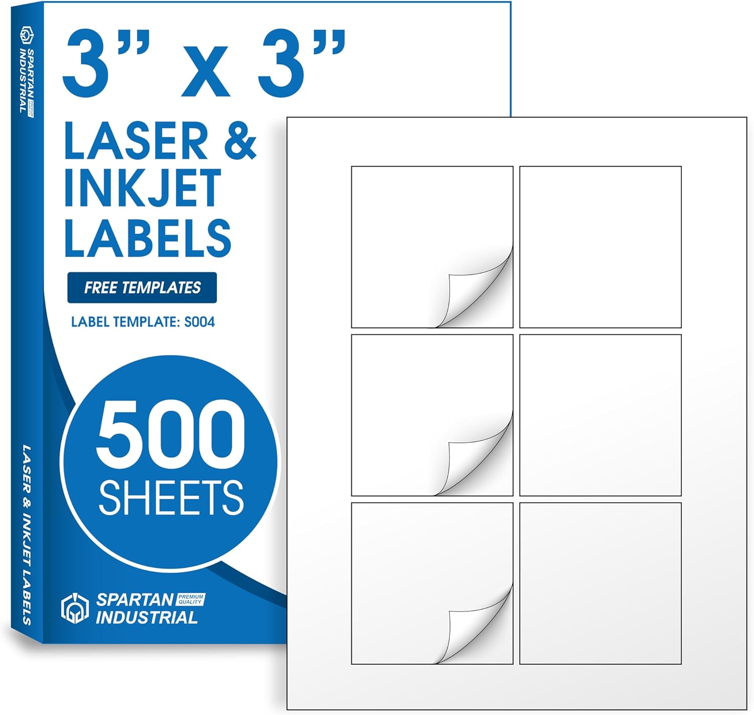 3 X 3 Square Printable Labels for Inkjet and Laser Printers