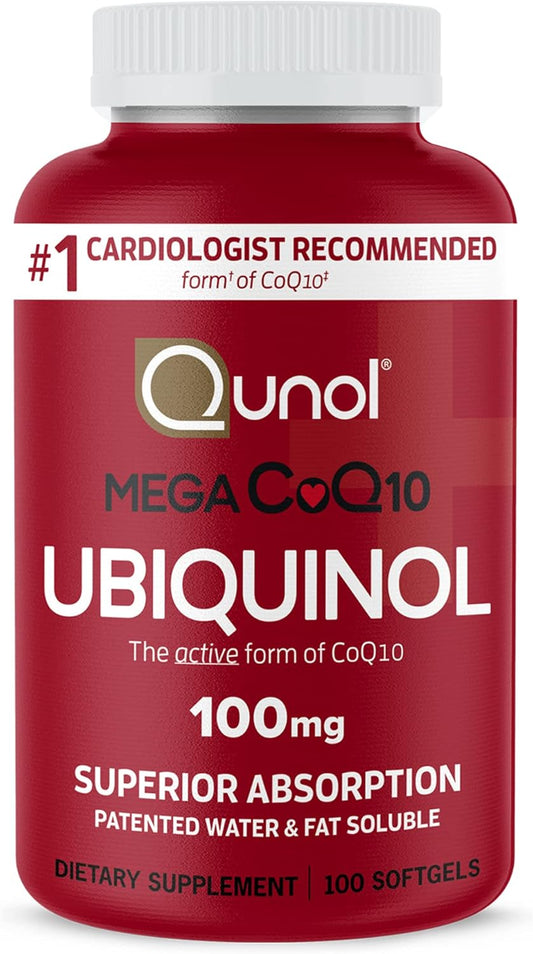 Qunol Mega Ubiquinol 100mg CoQ10 for Heart Health Support