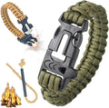 Survival Bracelets for Men 2PCS Paracord Bracelet - Compact 4-in-1