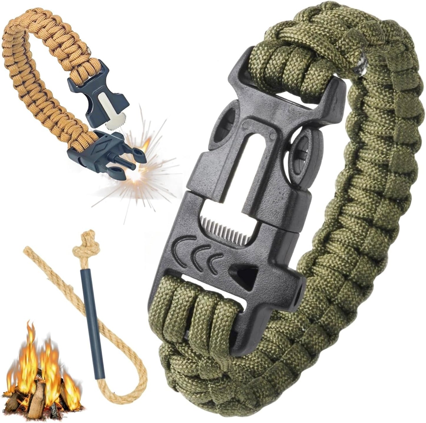 Tabai 4-in-1 Paracord Survival Bracelets - Ultimate Gear for Men