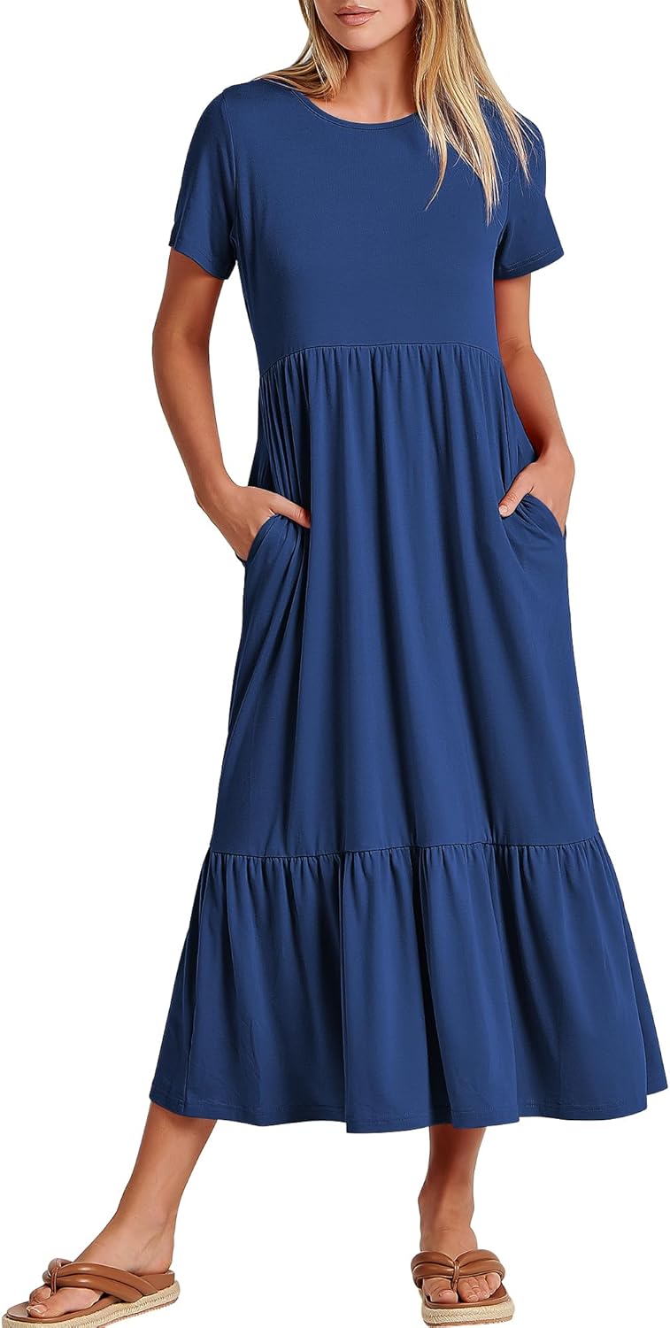 ANRABESS Womens Casual Maxi Dress for Summer Beach Travel