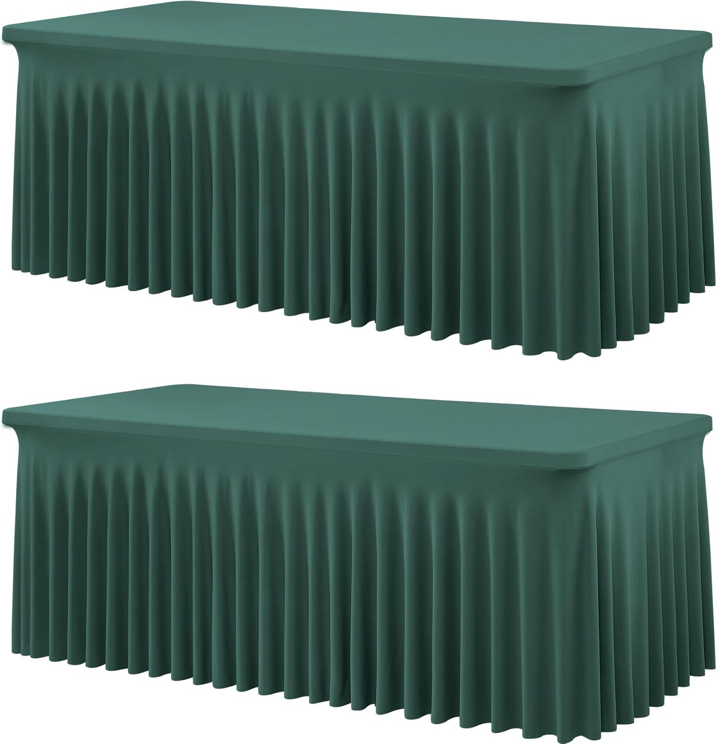 Hunter Green Spandex Tablecloths for 6 Foot Rectangle Tables