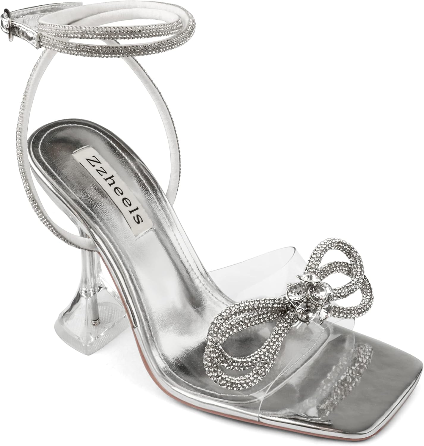 Zzheels Double Bowknots Crystal Sandals for Stylish Occasions