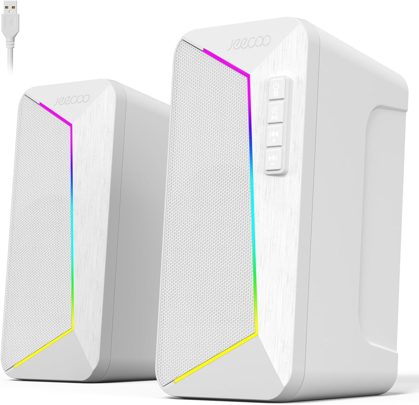 Jeecoo M30 Bluetooth Speakers: Crisp Stereo Sound, Dynamic LED, Easy Control