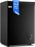 WANAI Deep Freezer Black Small Chest Freezer - Quiet Compact Unit