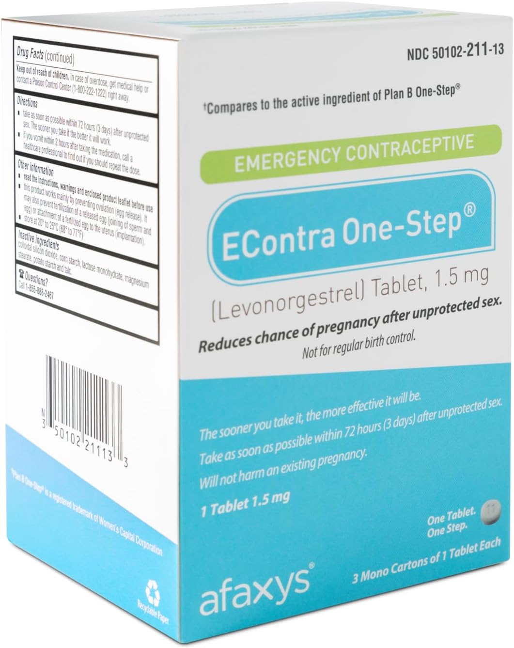 EContra One-Step Emergency Contraceptive for Fast Pregnancy Prevention