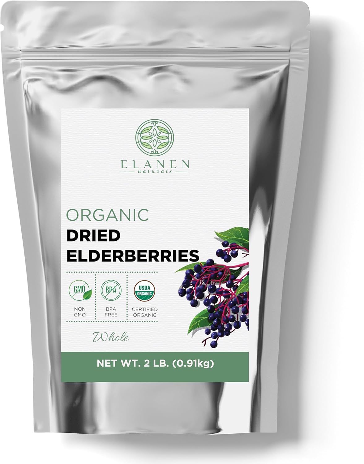 Organic Dried Elderberries 2 lb - Premium Quality Bulk Supply