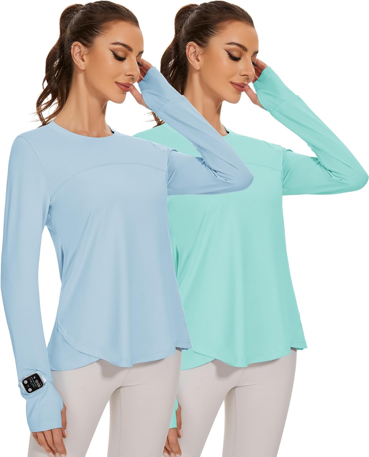 Blingfit Women's Long Sleeve Running Shirt with UV Protection