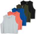 Women's Dry Fit Crop Tank 5 Pack - Comfortable Activewear for Workouts