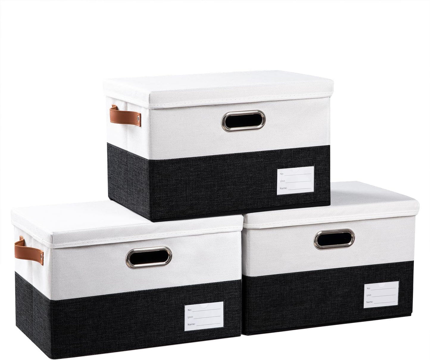 PRANDOM Foldable Storage Bins with Lids for Home Organization