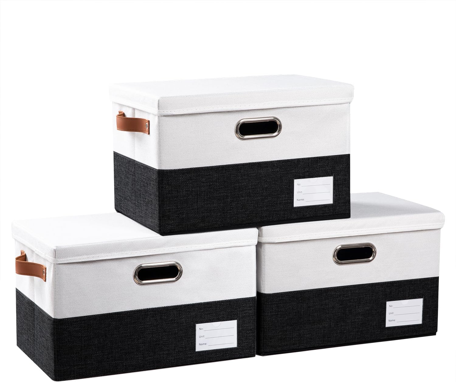 PRANDOM Foldable Storage Bins with Lids for Home Organization