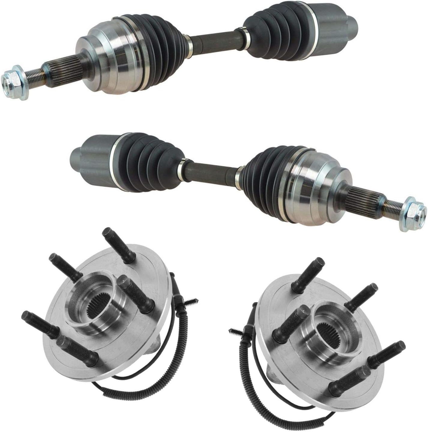 TRQ Front Drivetrain Kit CV Axle Shaft Assembly for Dodge Ram