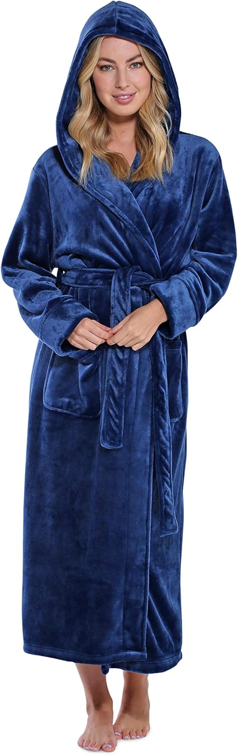 Turquaz Plush Robes for Women, Soft Warm Fleece Bathrobe