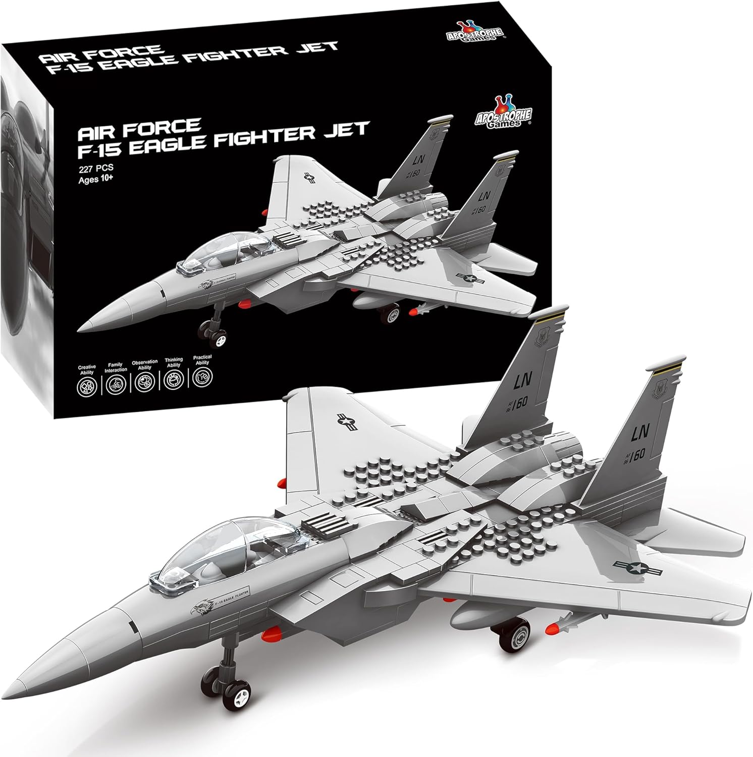 F-15 Eagle Fighter Jet Building Block Set for Kids and Adults