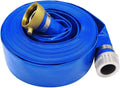 2in x 100ft Blue PVC Backwash Hose for Heavy Duty Pool Use
