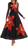 ZESICA Women's Floral Maxi Dress for Elegant Fall Gatherings