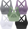 Padded Criss Cross Sports Bra for Women - Medium Support Seamless
