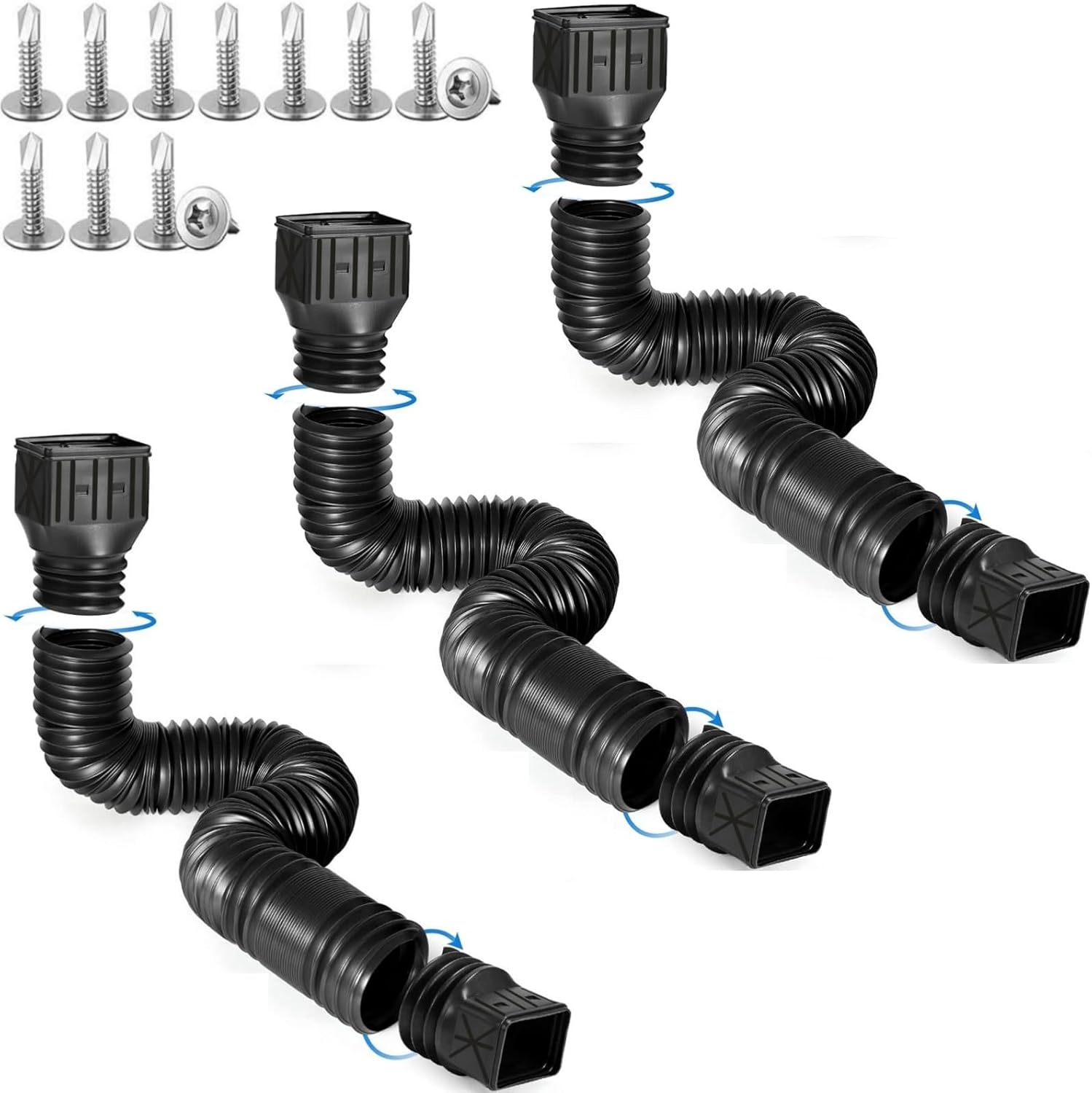 Flexible Rain Gutter Downspout Extensions for Effective Drainage