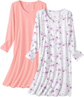 Ekouaer Cotton Nightgowns for Women 2 Pack - Soft Long Sleeve order