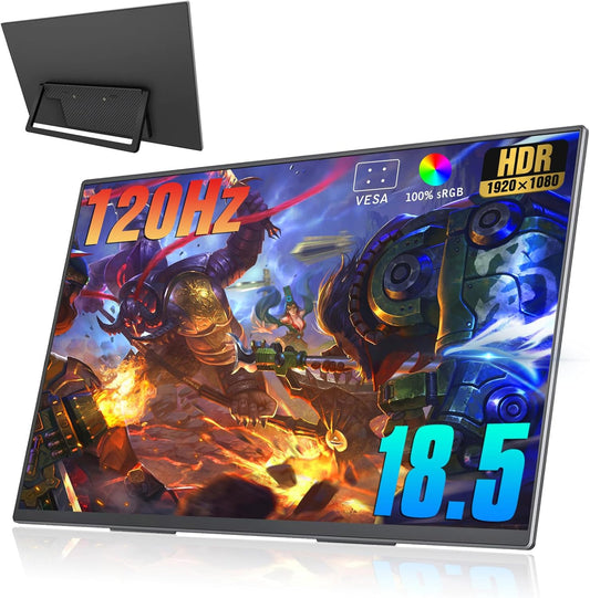 Ultra Slim 18.5 Portable Monitor - 120Hz FHD HDR for Ultimate Gaming Experience