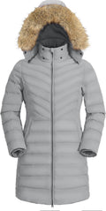 Pioneer Camp Women's Long Puffer Coat - Warm Waterproof Parka