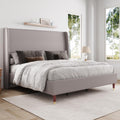 Jocisland King Upholstered Platform Bed Frame with 51.2in Headboard