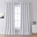 DUALIFE Greyish White 120 in Blackout Curtain Panels - Room Darkening