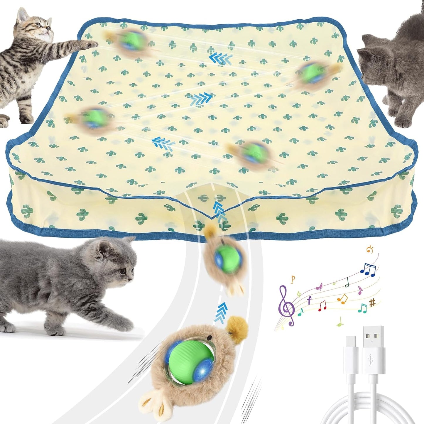 Interactive Cat Ball Toy - Motion-Activated Fun!
