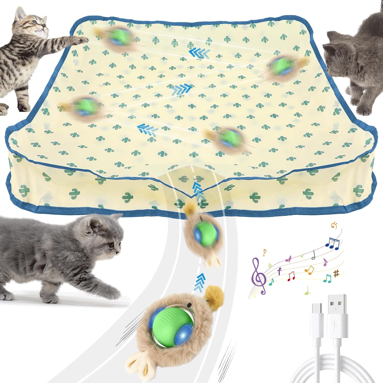 Interactive Cat Ball Toy - Motion-Activated Fun!