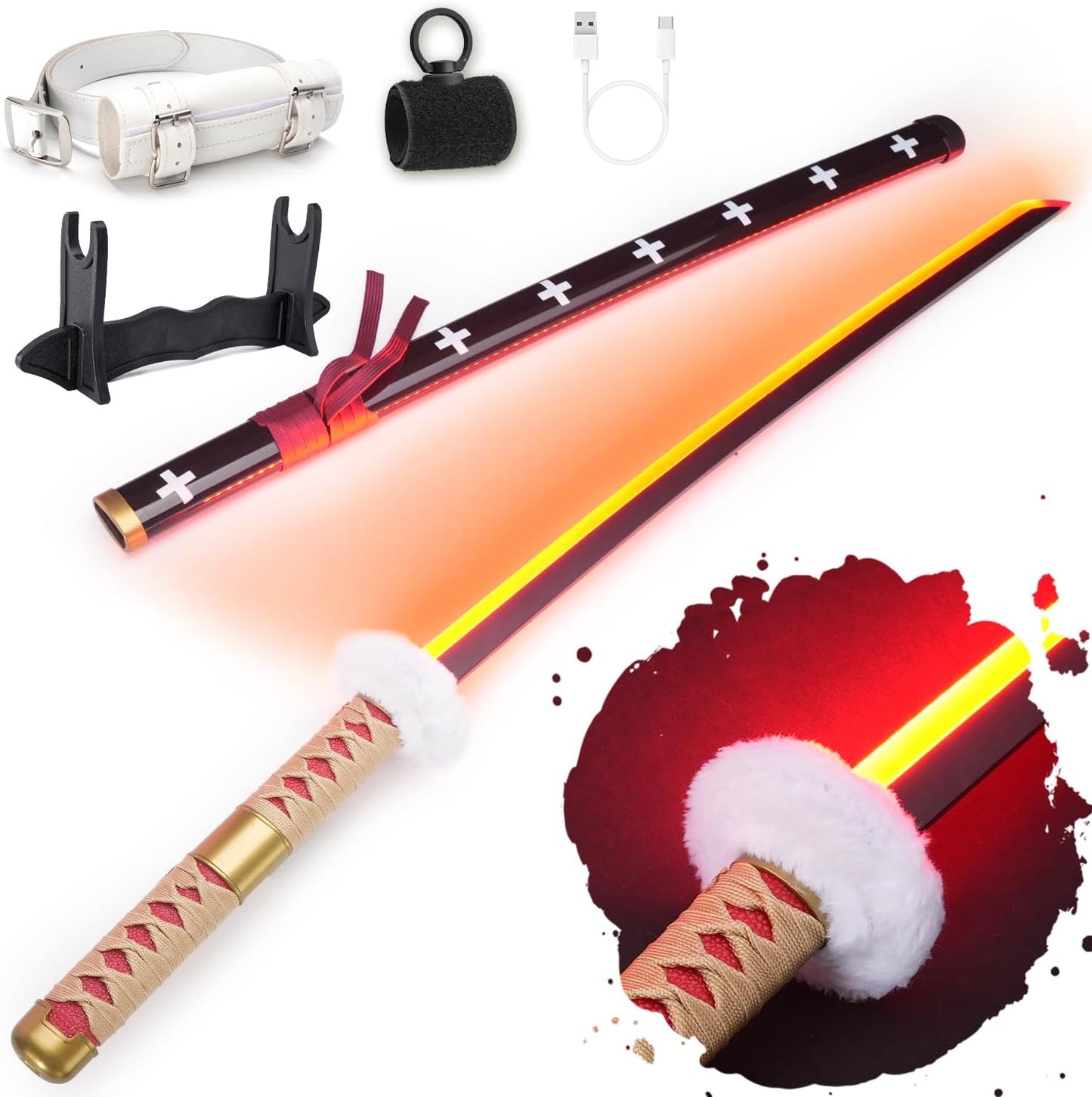 RENGENG Light Up Sword - 40 Inch Rechargeable Anime Replica