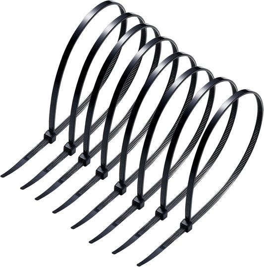 JPZY Heavy Duty 12 Cable Ties - 100pcs - Indoor & Outdoor Use