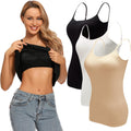 Womens Camisole Tank with Built-In Padded Bra - Soft Modal Comfort