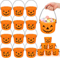 Halloween Pumpkin Buckets 12 Pack - Durable Trick or Treat Pails
