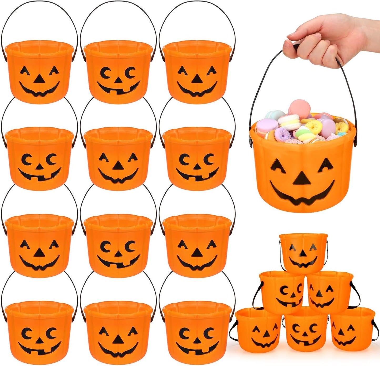 Jenaai Halloween Trick or Treat Buckets for Fun Candy Collection