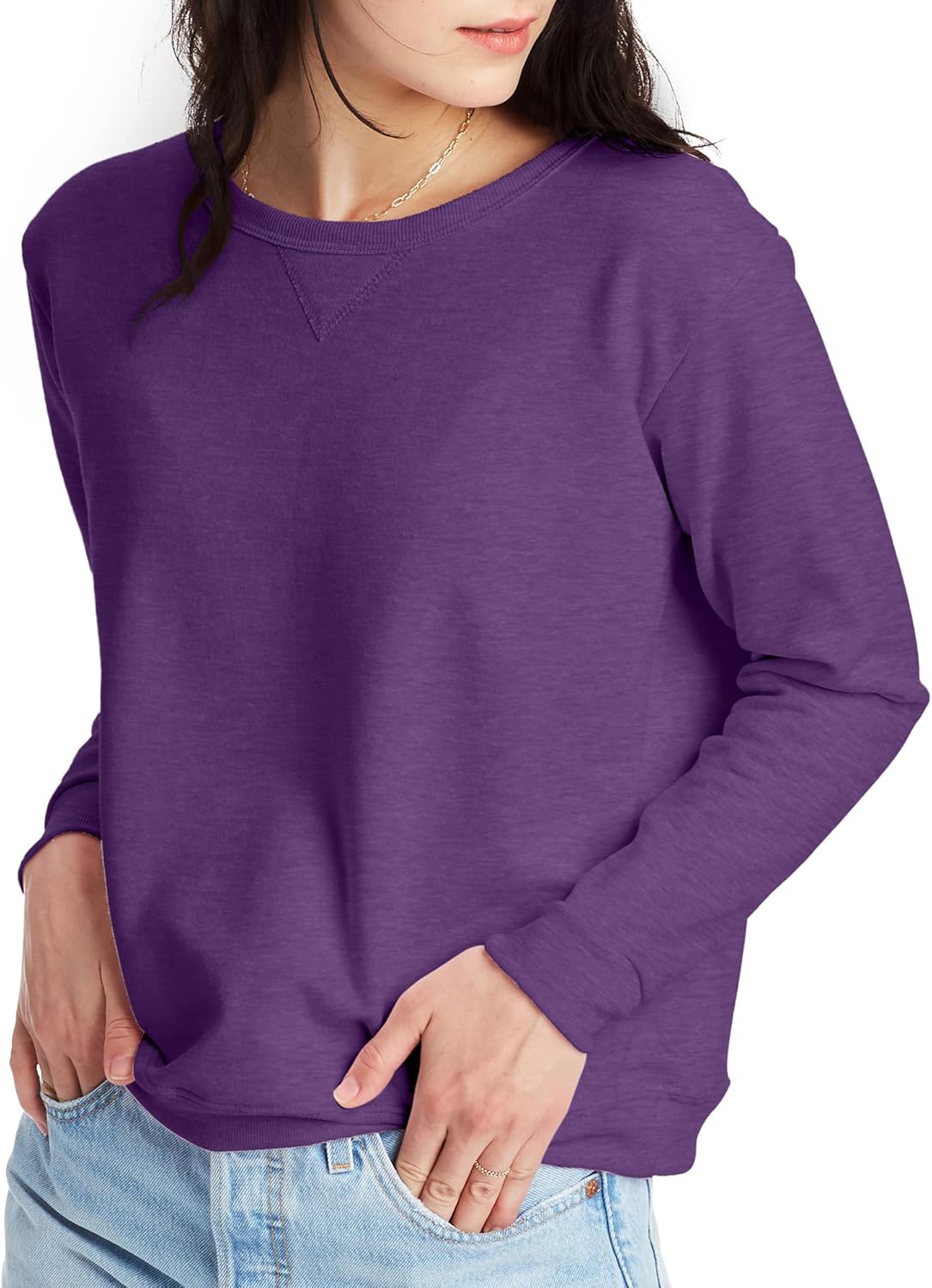 Hanes Women's Eco V-Notch Sweatshirt - Cozy Fleece