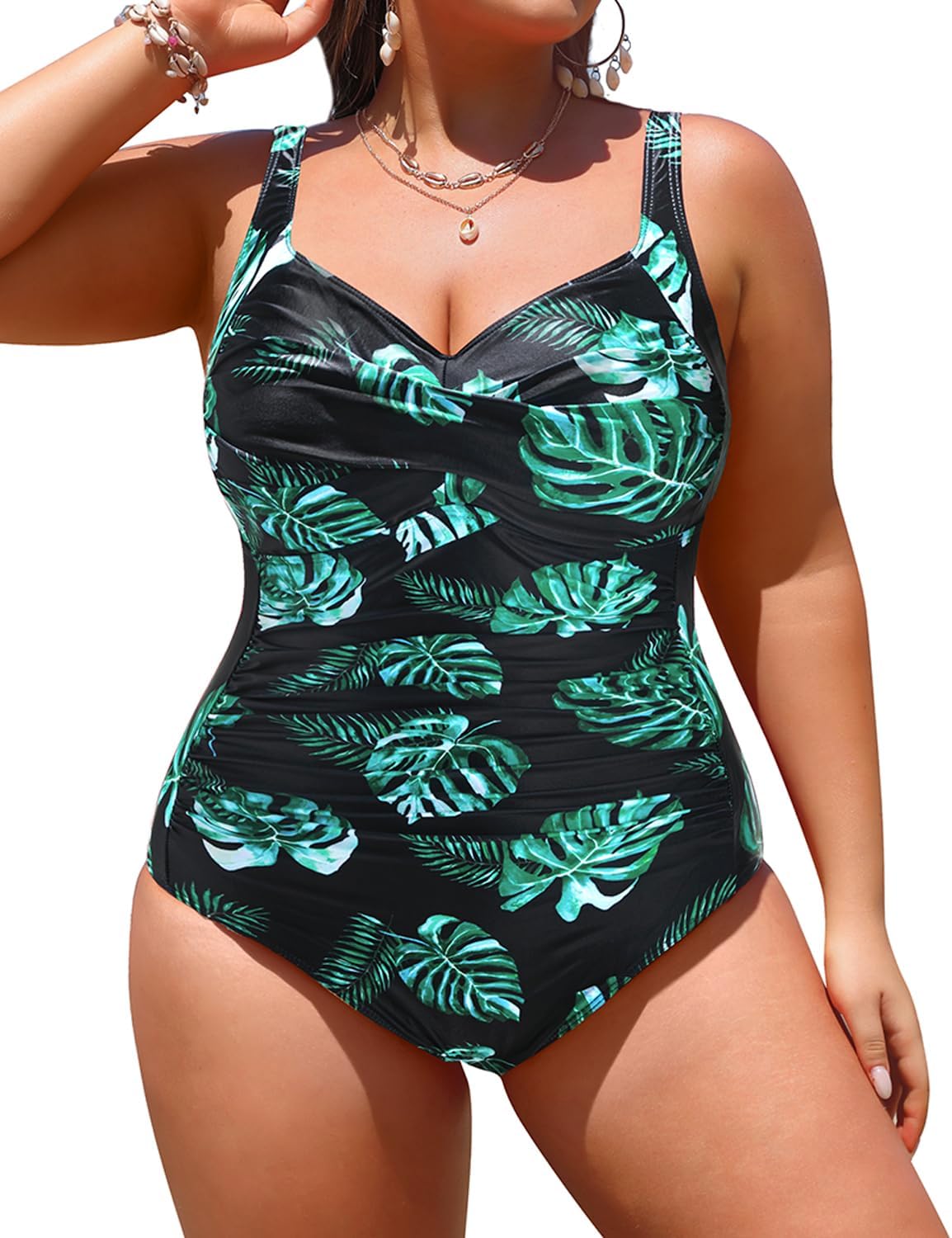 Yonique Plus Size One Piece Swimsuits for Tummy Control